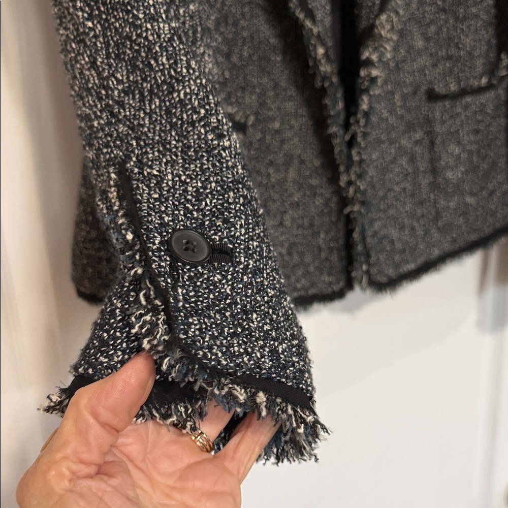 Anne Klein Black and Gray Tweed Blazer - Picture 5 of 16